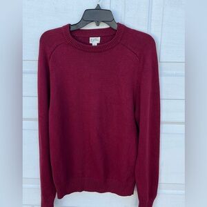 Men's J.crew cotton sweater crew neck long sleeves red size L